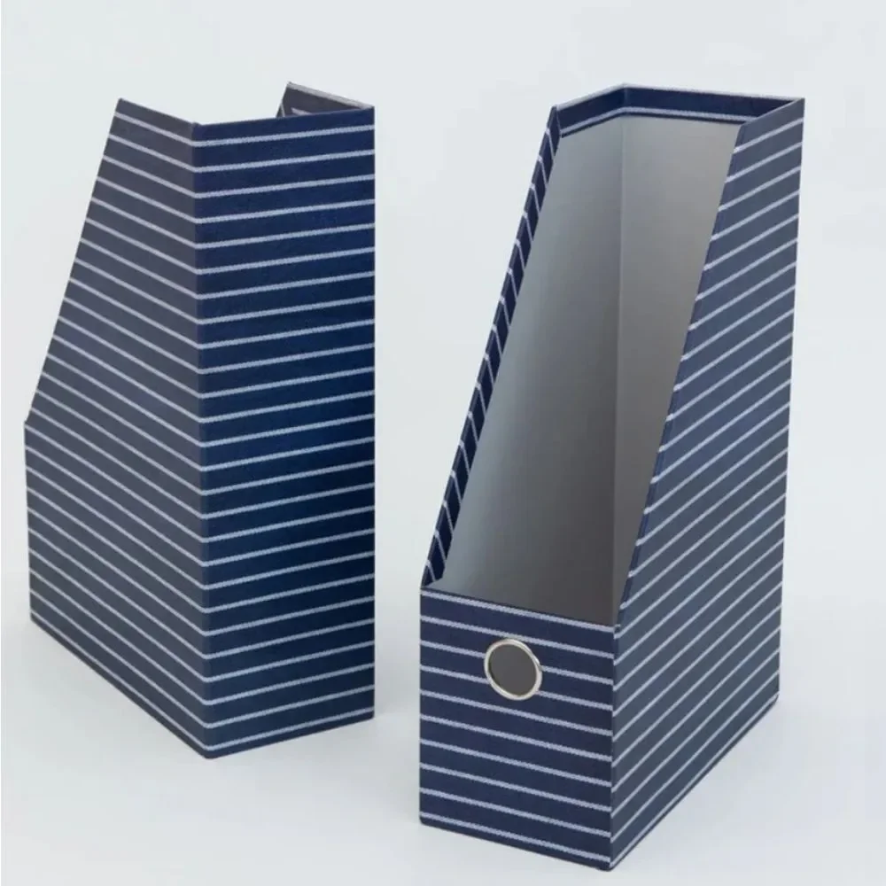 Gartner Studios 2PK Magazine File Folder- Navy/White Striped‎